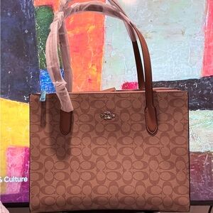 Coach Tan Signature Tote Bag